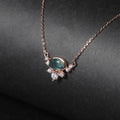 OL0893 Abiding Women Jewelry Wholesale Rose Gold Plated 925 Sterling Silver 5x7mm Oval Gemstone Moss Agate Necklace