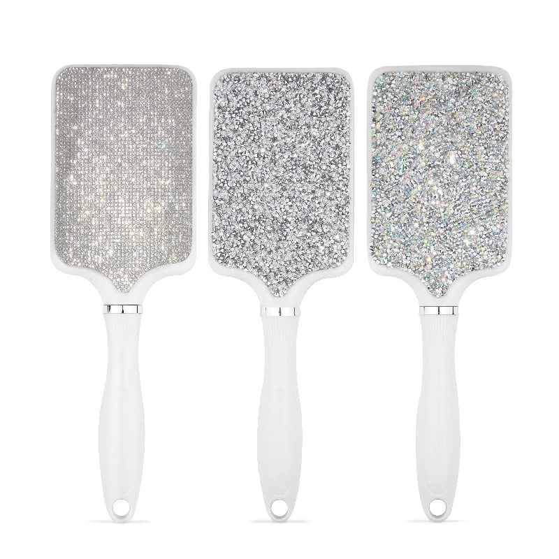 Masterlee Rhine Stone Back Air Cushion Brush Luxury Diamonds Scalp Massage Detangling Hair Brush Set MegaBDM
