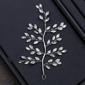 Miallo Leaf Shape Headpiece Rhinestone Handmade Hair Vine Bridal Wedding Hair Accessories Hair Clip for Women