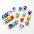 Handmade Bumpy Lampwork Glass Beads Colorful Round Bumpy Pumpkin Loose Beads for Bracelets Earrings Jewelry Making