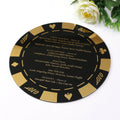 Custom Luxury Wedding Dinner Menu Cards Creative Round Shape Black Acrylic Restaurant Menus Music Style Hot Stamping Foil Paper
