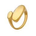 Ins Popular Stainless Steel Casting Ring Gold Plated Adjustable Finger Ring