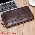AndoBag Block Long Wallet for Men Fashion Genuine Cow Leather Multifunctional Large Capacity Clutch Bag 9041