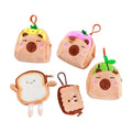 Cartoon Anime Toast Bread Capybara Plush Keychain Toys Doll Mini Purse Keychain Wallets Gift Capybara Bag Cookie Plush Keychain