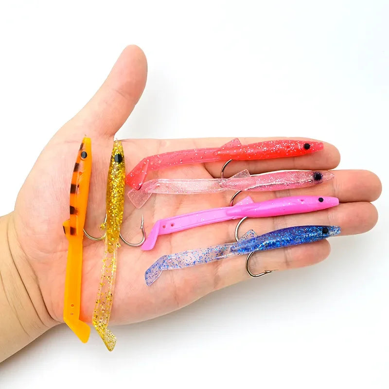 Afishlure Soft Plastic Fishing Lures Set 10cm 3.7g Pesca Bait for Seabass Soft Bait Eel Fishing Lure
