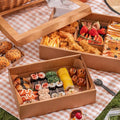 XJH Takeaway Food Packaging Kraft Paper Board Kraft Mailer Express Packaging Box Kraft Packaging Paper Box With Pvc Window