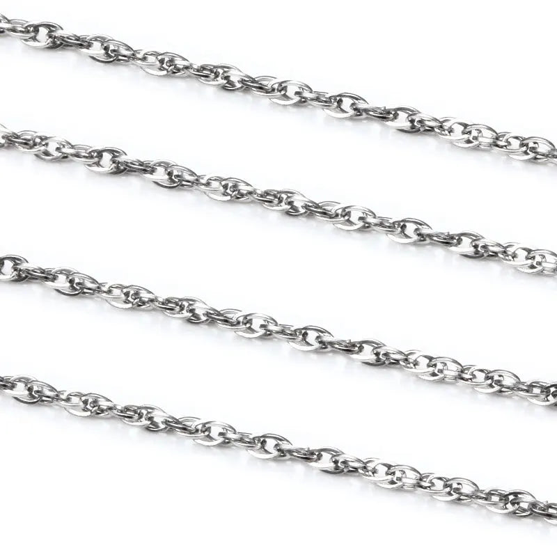 New stainless steel square line double woven chain thin DIY necklace bracelet fashion accessories clothing pendant Tagor Jewelry