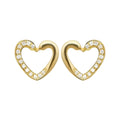 Fine Jewelry 18k Gold Earring Set Pure Gold Real Diamond Studs Heart Shape-High Quality Wedding Engagement or Gift Jewelry
