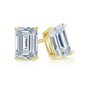 Christmas Gift 0.25ct Each Emerald Cut Lab Diamond 0.5cttw 18k Solid White Yellow Gold Emerald Diamond Stud Earring