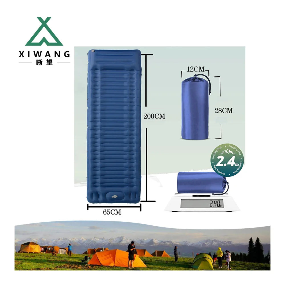 Outdoor Camping Inflatable 12cm Thick Ultralight Sleeping Pad Build in Pump Inflating air Mattress