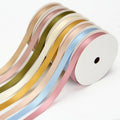 Factory Wholesale Webbing 1/4'' Solid Color 100% Polyester Satin Ribbon for Packing