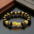 Hot Sale Good Luck Wealth Jewelry Black Obsidian Beads PiXiu Bracelet Six Words Feng Shui Prosperity PiXiu Bracelet for Men