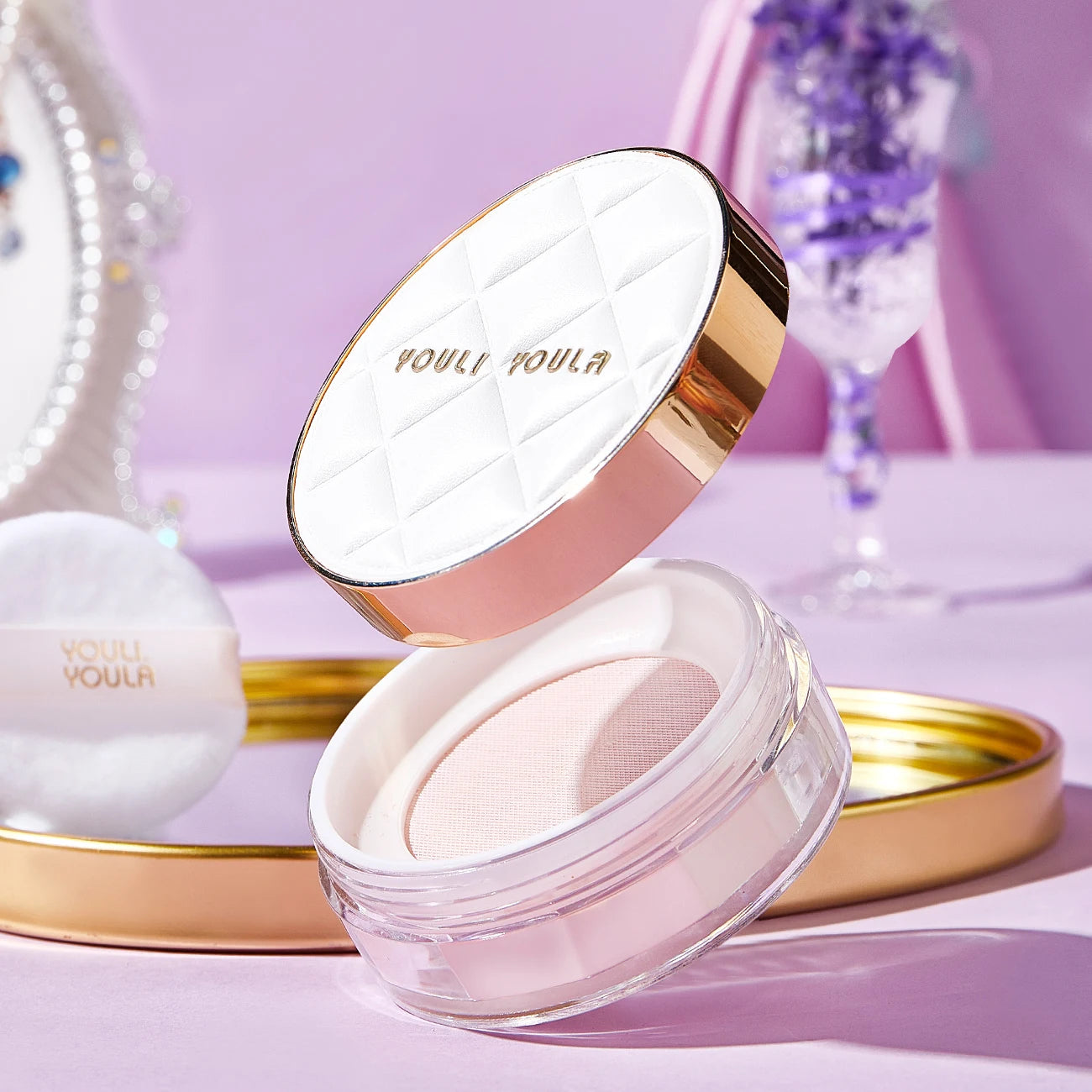 Natural Honey Makeup Setting Powder for Beginners Durable Oil Control Waterproof Sweat-Proof Concealer Loose Powder Makeup