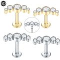 Fashion Titanium 16G Internally Threaded CZ Labret Monroe Lip Piercing Ear Cartilage Helix Tragus Piercing Earring Studs