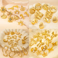 Wholesale Women's Trendy Stainless Steel Geometric Seashell Stud Earrings Waterproof Diamond Imitation Pearl for Party Occasions