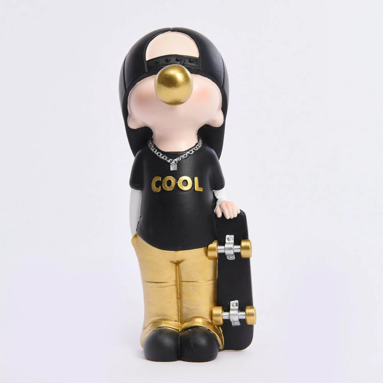Modern Home Accessories Room Boy Birthday Party Decoration Resin Bubble Boy Skateboard Statue Interior Table Decor