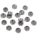 Wholesale 50pcs/bag 4/6/8/10mm Metal Crystal Rhinestone Gun Black Rondelle Spacer Beads ForJewelry Making