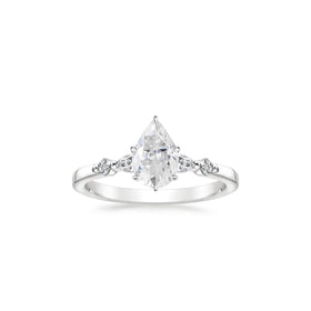 18K White Gold Fine Jewelry Lady's Wedding Ring with round Cut Moissanite Diamond Unique Moissanite Rings Product Category