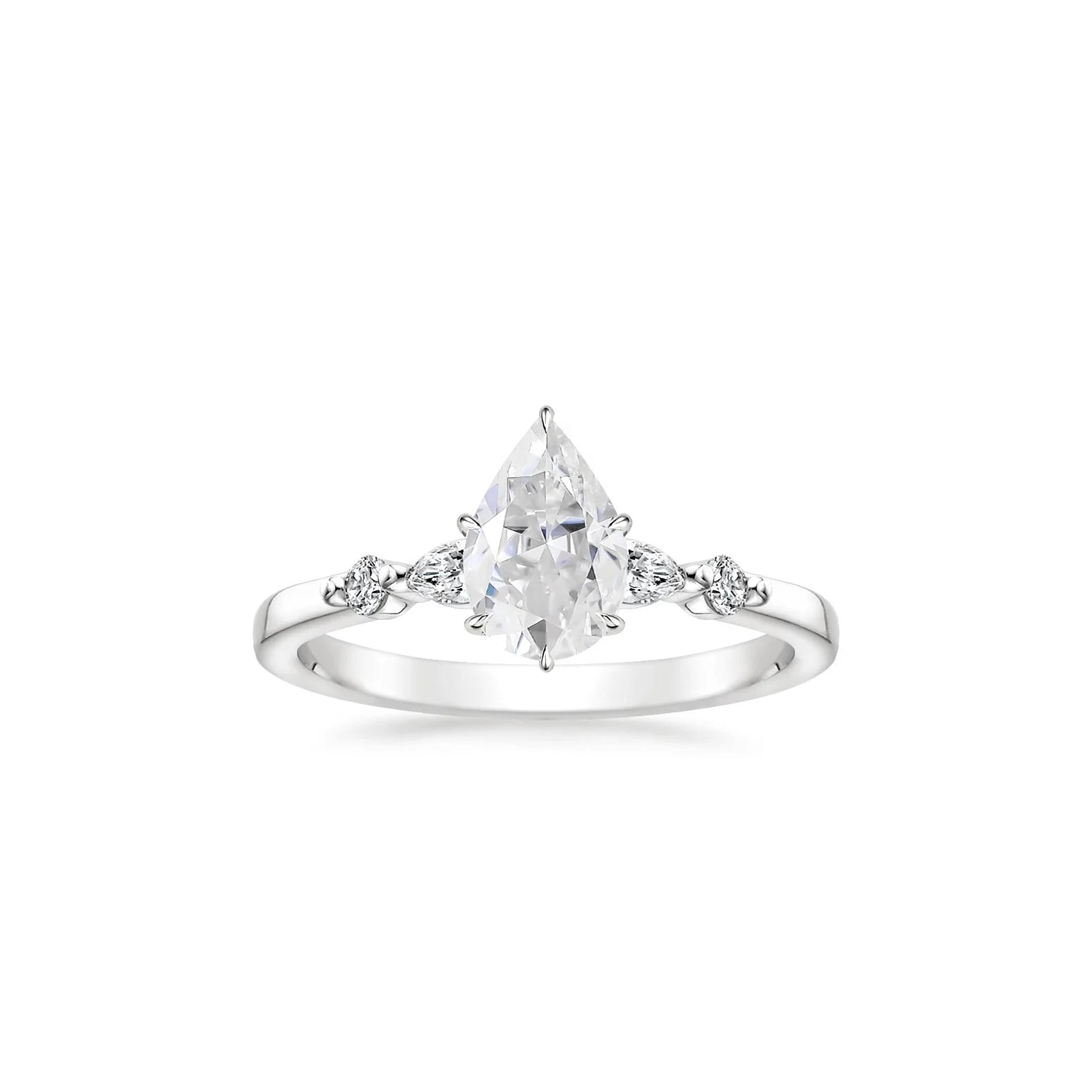 18K White Gold Fine Jewelry Lady's Wedding Ring with round Cut Moissanite Diamond Unique Moissanite Rings Product Category
