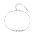 Dylam Tennis Bracelets for Women Ladies Teens Girls Leaf 5A Cubic Zirconia CZ Dainty Classic Adjustable Tennis Charm Bracelet