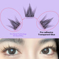 Press on Lashes Wispy Pre-Glued Lashes Self Adhesive Lashes Korean Pbt