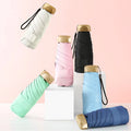 6K Mini Pocket Umbrella Manual Control Classic Design Modern Polyester Five-folding UV Protection Logo for Travel Glass Fiber