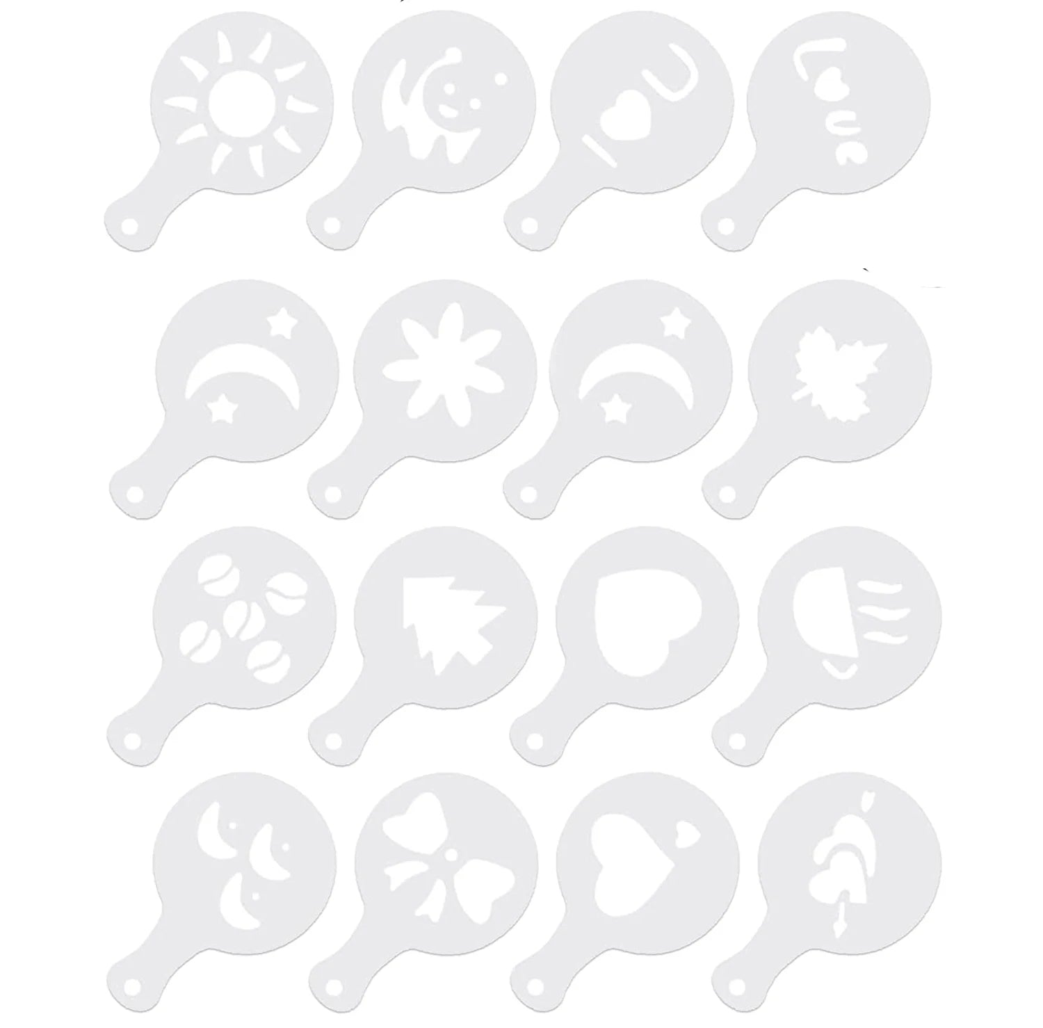 Foam Latte Art Stencils Barista Template Coffee & Tea Tools Plastic Coffee Decorating Template Sets Support Manual Have Stock