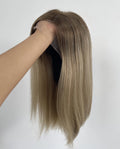 Ready to Ship 12 to 20 Inches Ombre Brown Color Lace Top Wig Kosher Jewish European Hair