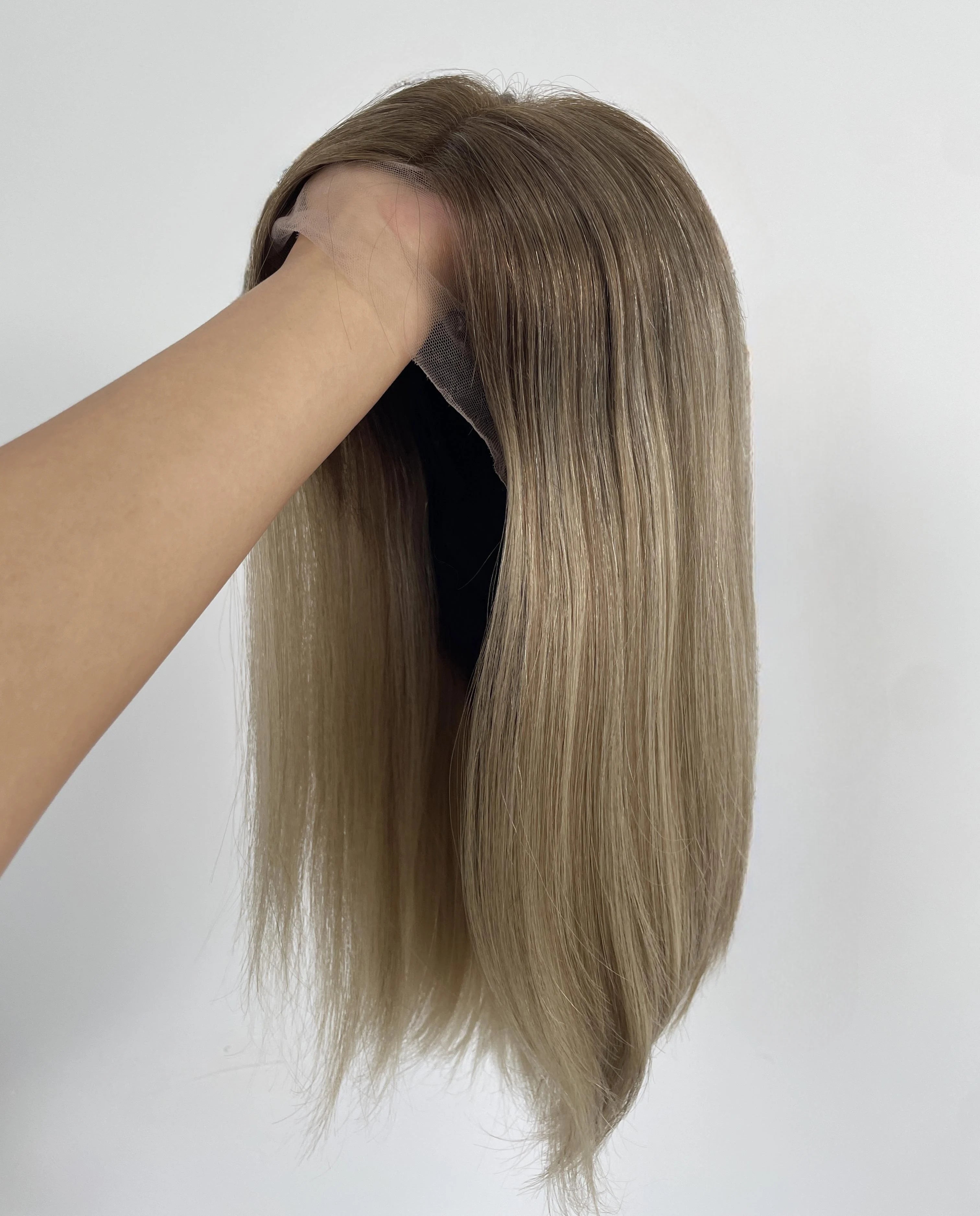 Ready to Ship 12 to 20 Inches Ombre Brown Color Lace Top Wig Kosher Jewish European Hair