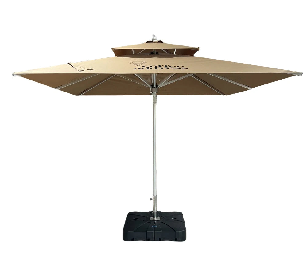 Square Centre Pole Umbrella Outdoor Canopy Water Base Decorative Indian Umbrellas Beach Lounge Chairs with Umbrellas Table