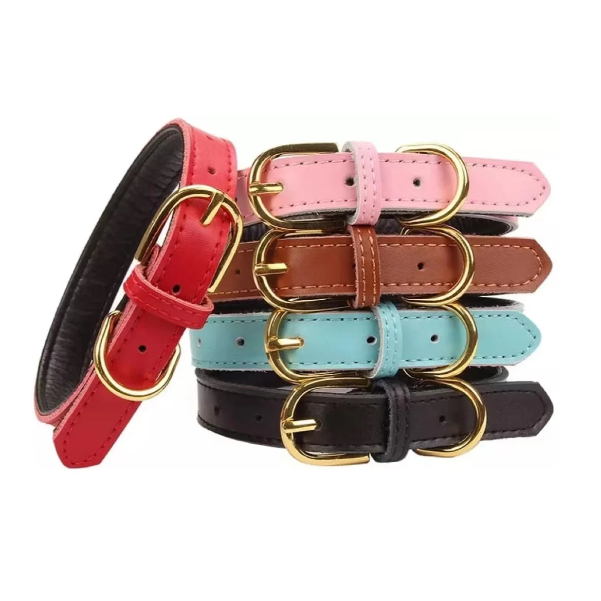 Factory Adjustable Personalized Luxury Waterproof Pet Leather Collar Puppy Dog Collars