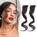 FUJIA Brown Straight Synthetic Dragon Beard Bangs Hair Extensions 12 Inches 2-Piece Side Clips for Fringe & Long Temples