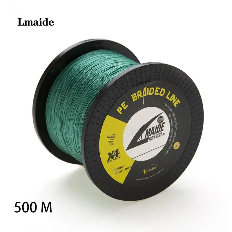 2026 Lmaide New Arrival 500m 4 Strands Braid Fishing Line Deep Sea Super Strong Multicolor Braided Fishing Lines