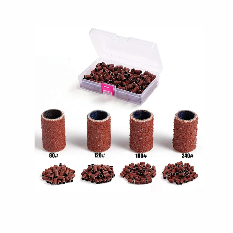 Factory Supply OEM 80 120 180 Grit Brown Aluminum Oxide Quick-Change Discs for Nail Drill Bits 6mm/0.23" Inner Diameter 50 Pack