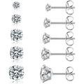 2025 Hot Selling Human Body Piercing Bone Nails Earrings Zircon Four Claws Waterproof Stainless Steel Earring Gifts for Women