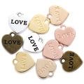 Antique Silver Brass Rose Gold Metal Alloy Love Heart Shape Dangle Pendant Jewelry Key Chain Necklace Add on Charm