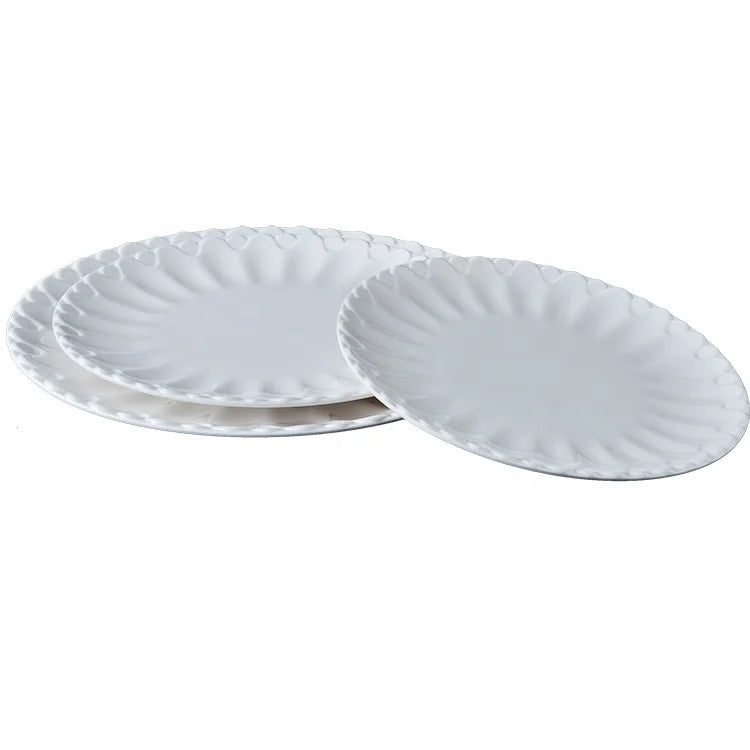 Factory Customized Unbreakable Plastic White Restaurant Dinnerware 9 Inch Custom Melamine Plate