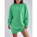 Custom Oversized Sweatshirt Dress Women High Quality Long Sleeve Mini Dress Casual Loose Pullover Hoodie Dress