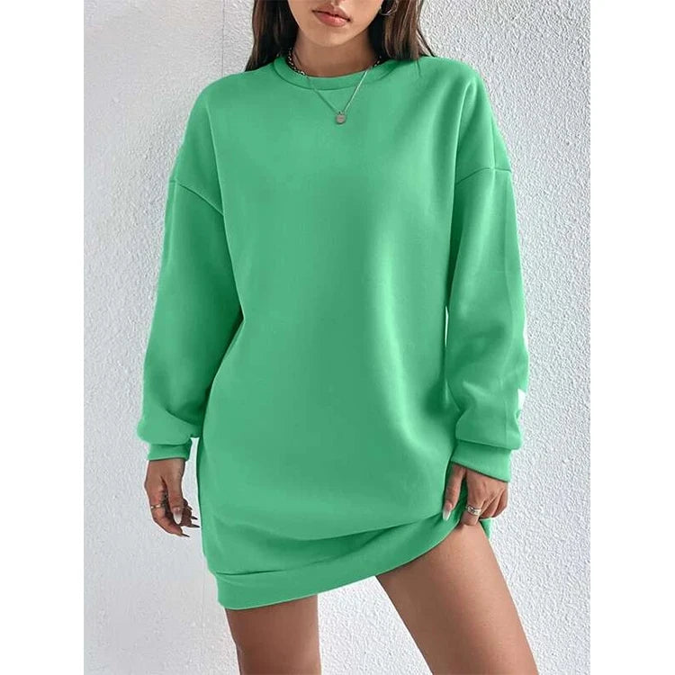 Custom Oversized Sweatshirt Dress Women High Quality Long Sleeve Mini Dress Casual Loose Pullover Hoodie Dress