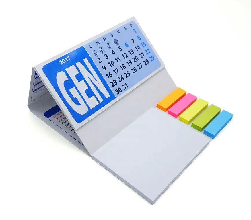 Desk Top Calendar with Sticky Notes & Soft Cover
