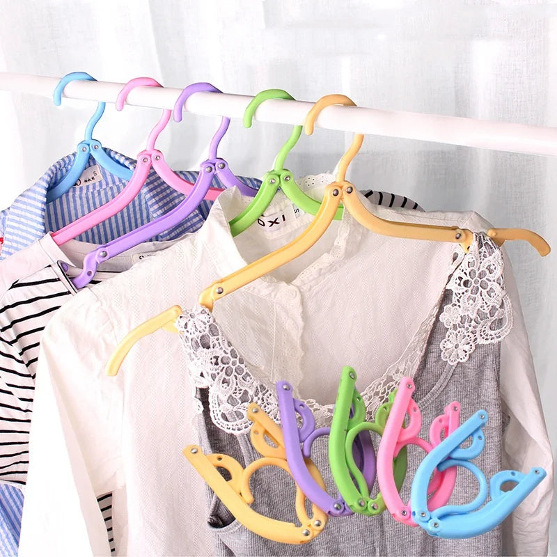 Multifunctional Portable Foldable Plastic Bathroom Travel Hanger Hooks & Rails Clothes Rack for Drying