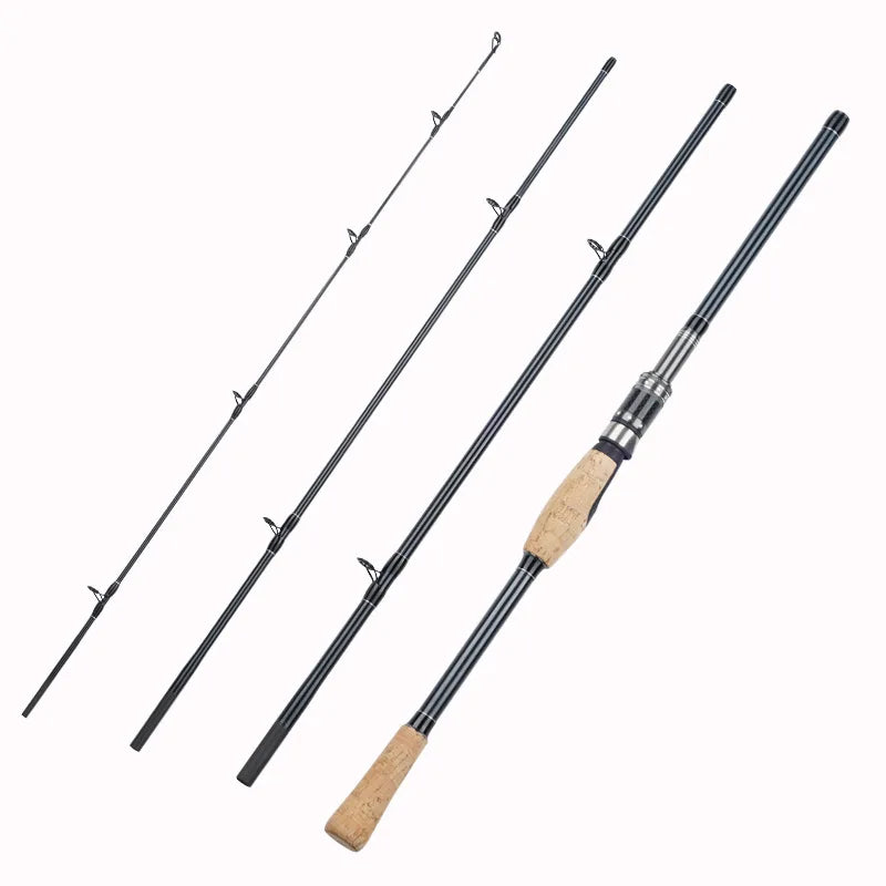 Manufacturer 2.1m 2.4m 2.7m Carbon Fiber 4 Piece Bass Fishing Portable Spinning Travel Rod