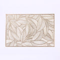 Golden Table Runner Rectangle Placemats for Dinner Table Hollow Out Leaf Table Mat Christmas Decoration