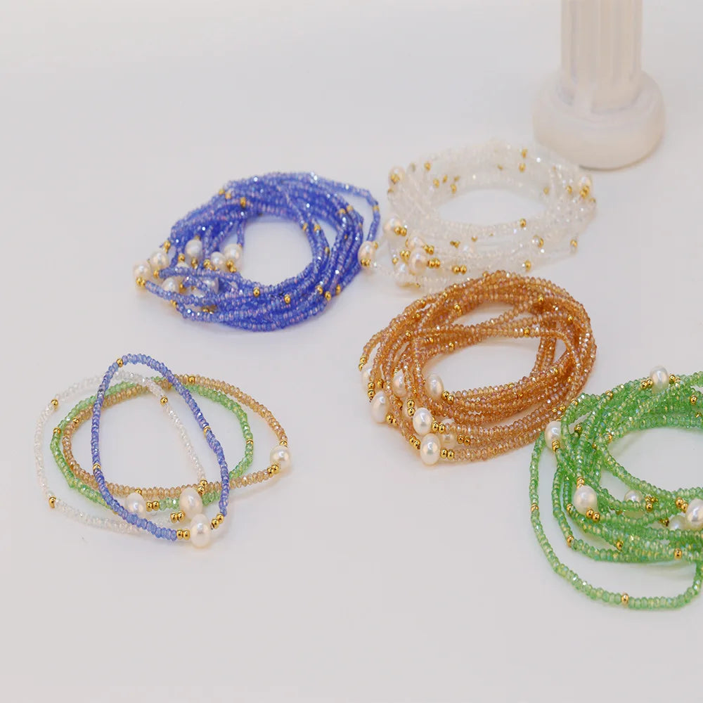 2025 Crystal Hot Selling Colorful Seed Beads and Pearl Accessories Crystal Bracelet Popular Fashion Jewelry Bracelets