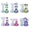 International Chess Piece Mold DIY Crystal Epoxy Resin Silicone Molds Checkerboard Mold for Resin Art Food Set of Chess Pieces