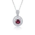 YBO Customizable 925 Sterling Silver Pendant Natural Garnet Cubic Zircon Clavicle Chain for Women's Vintage Wedding Party