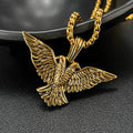Trendy Fashion Nordic Viking 316L Stainless Steel Two-headed Hawk Pendant Necklace Titanium Steel Amulet Men's Necklace Jewelry