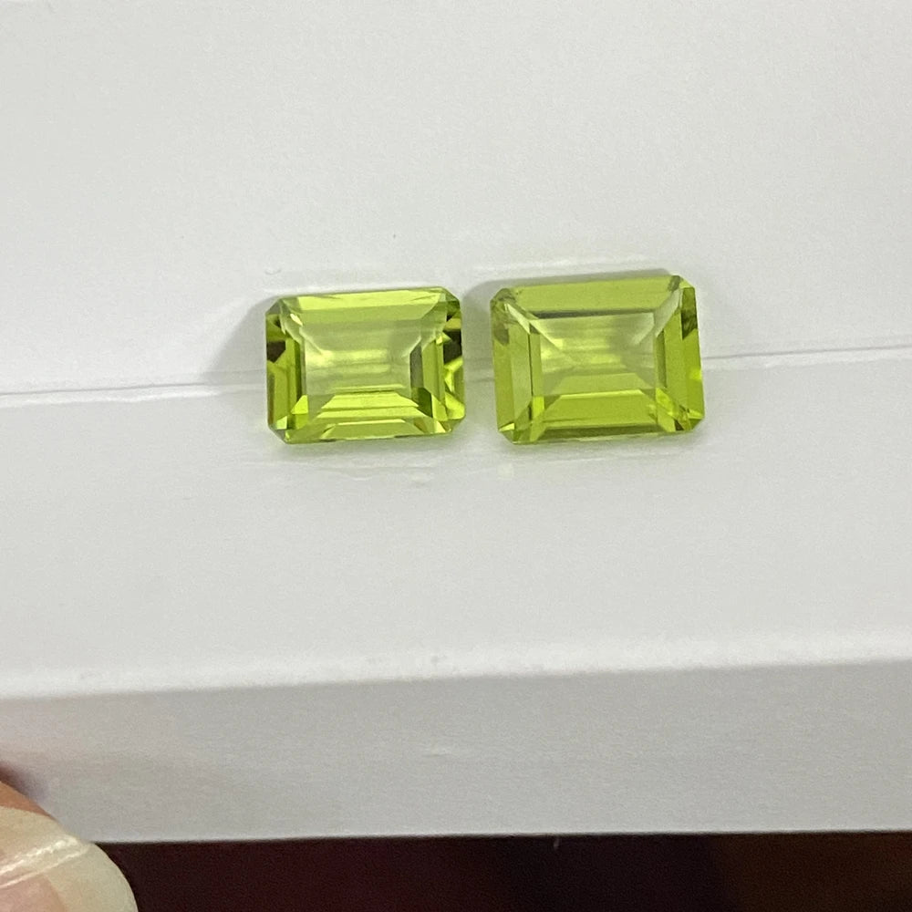 HQ GEMS Original China a Quality Octagon Cut 7X9mm 2 Carat Natural Loose Peridot Stone for Ring Making