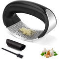 Hot Selling Stainless Steel Ginger Garlic Mincer Chopper Peeler Set Garlic Press Crusher Rocker Mini Manual Garlic Press Slicer