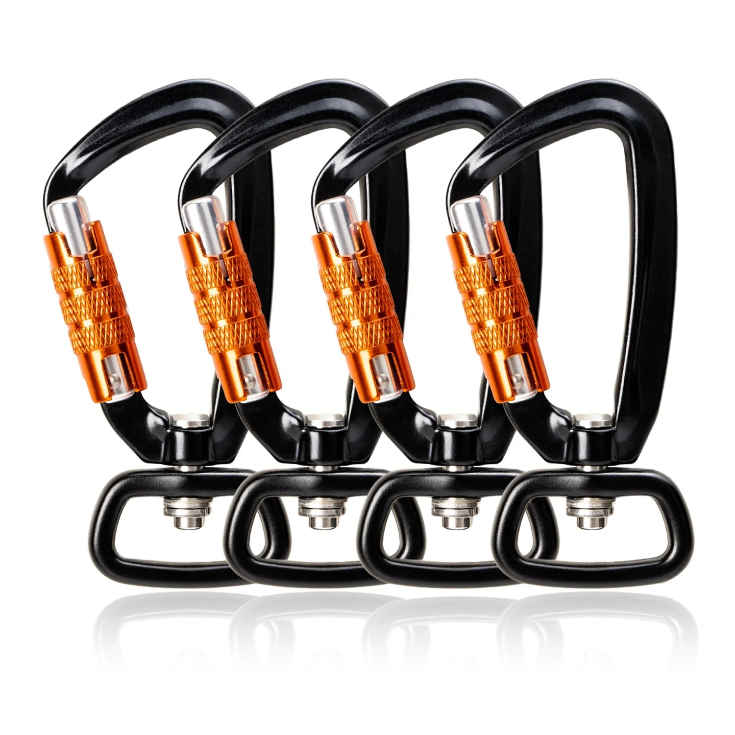Heavy Duty 4KN Swivel Carabiner Clip for Dog Leash Anti-Twist Aluminum Alloy Auto Locking Snap Hook for Pet Leash
